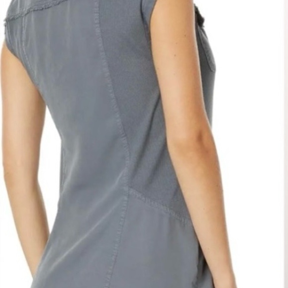 XCVI Gray Austen Dress 100% Tencel Raw Edge Size Small NWOT - Picture 4 of 5